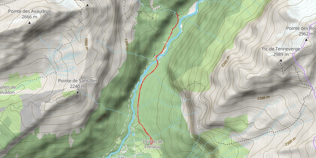 Map of the trail for Cascade de Vogealle