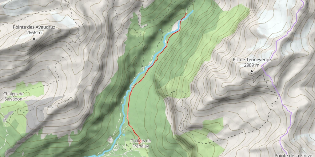 Carte de l'itinéraire :  Cascade du Violon