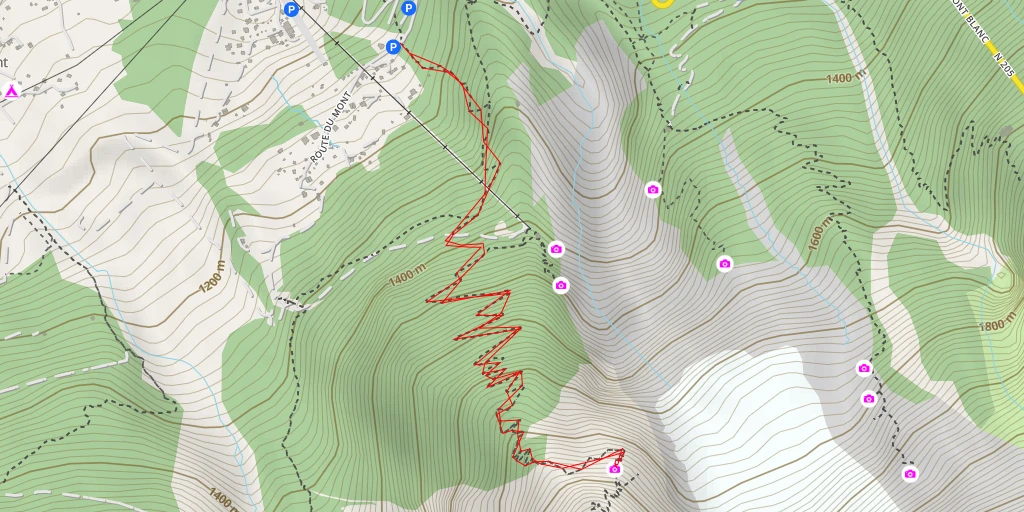 Map of the trail for Chalet des Pyramides