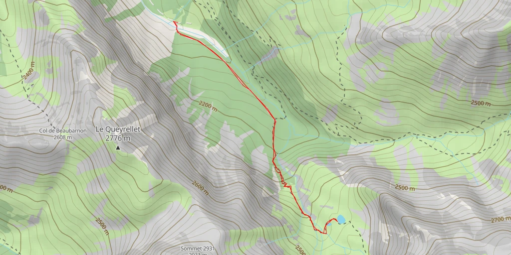 Map of the trail for Lac de Clausis