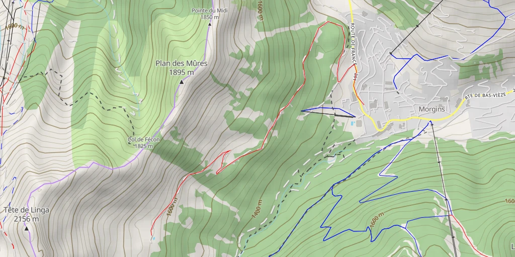 Map of the trail for Monthey