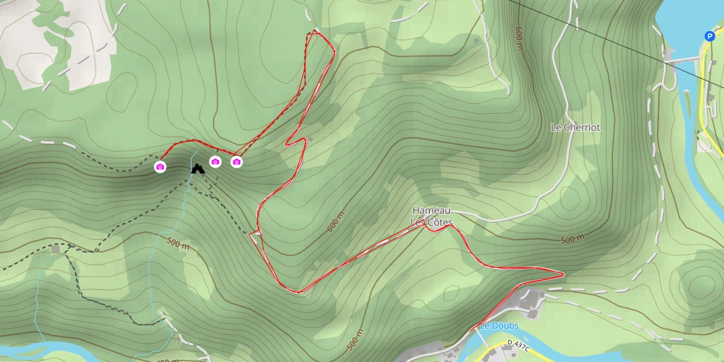 Map of the trail for Rue des Comtes de la Roche