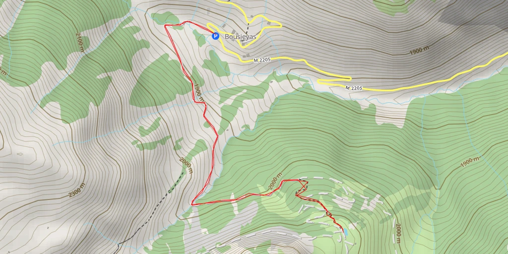 Map of the trail for 44 - M 2205