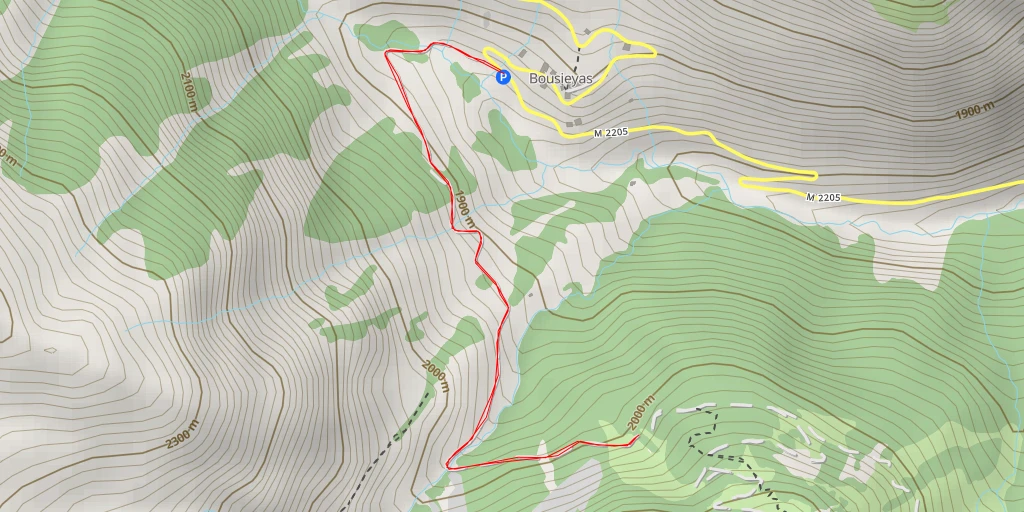 Map of the trail for M 2205