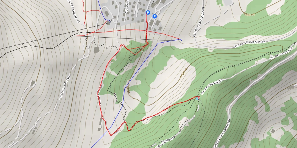 Carte de l'itinéraire :  Chemin de l'Aiguille - Chemin de l'Aiguille