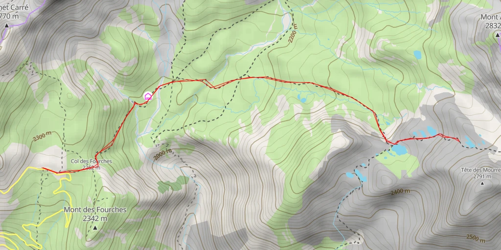 Map of the trail for Haute Montagne de Salsamorena