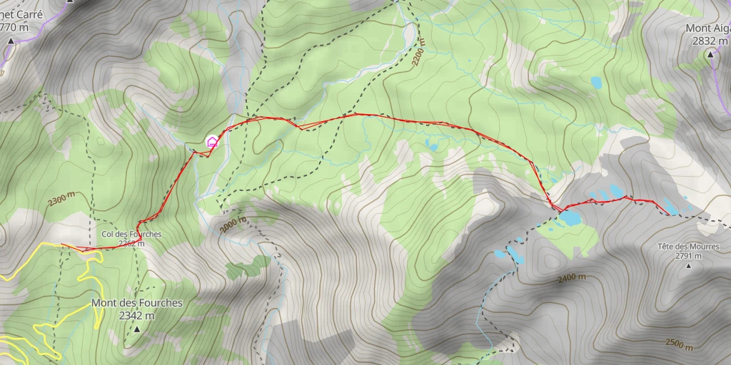 Map of the trail for Haute Montagne de Salsamorena