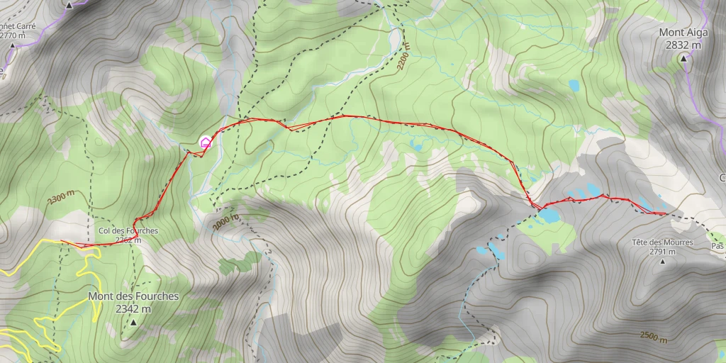 Map of the trail for Haute Montagne de Salsamorena