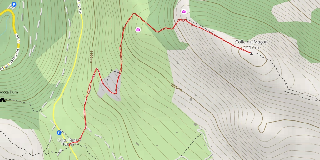 Map of the trail for Colle du Maçon