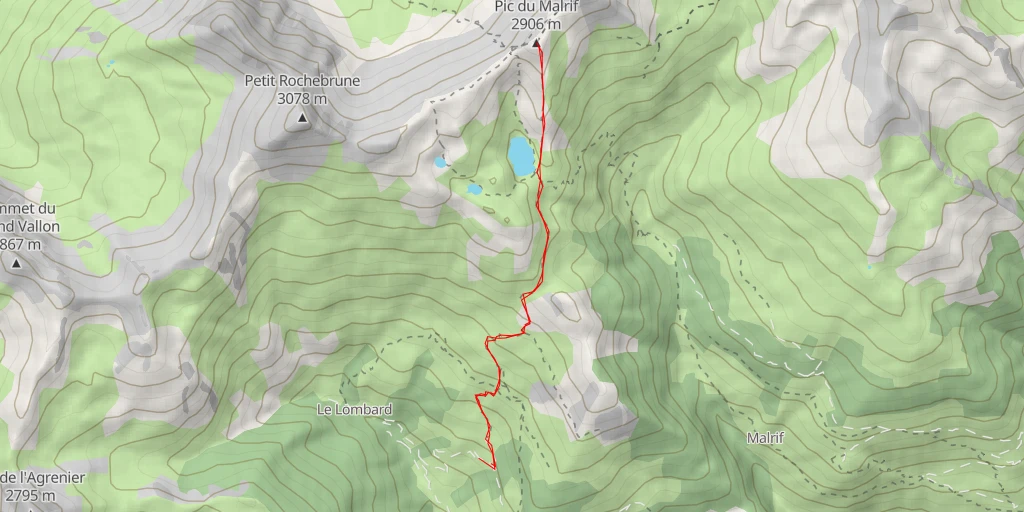 Map of the trail for Pic du Malrif