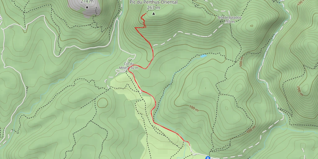 Map of the trail for Pic du Perthus Oriental