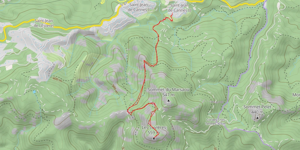 Map of the trail for Les Suvières