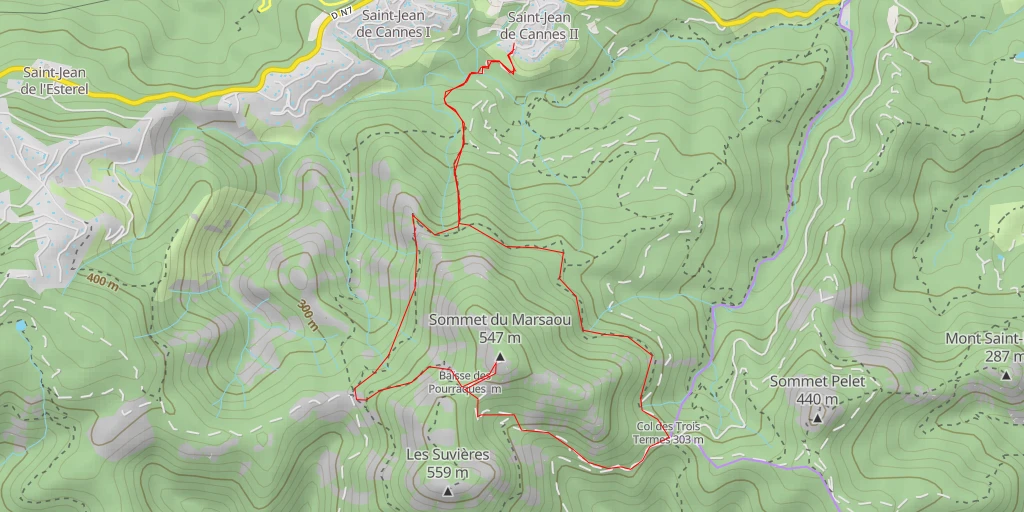 Map of the trail for Sommet du Marsaou