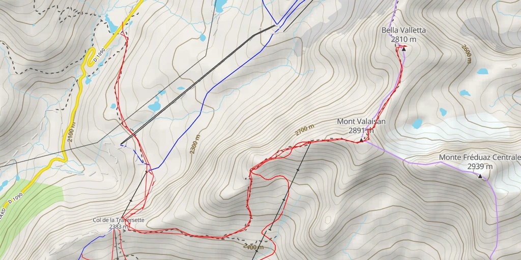 Map of the trail for Bella Valletta