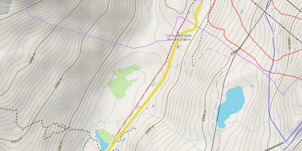 Map of the trail for Cromlech du Petit-Saint-Bernard - D 1090