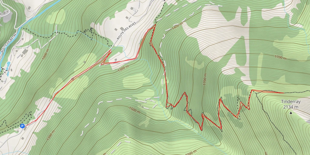 Map of the trail for Tinderray