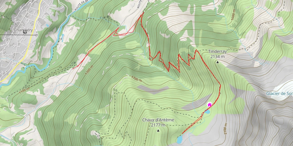 Carte de l'itinéraire :  Lac d'Anthème