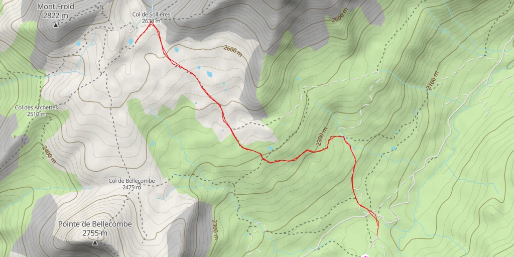 Map of the trail for Sentier du Vallon de Montfroid