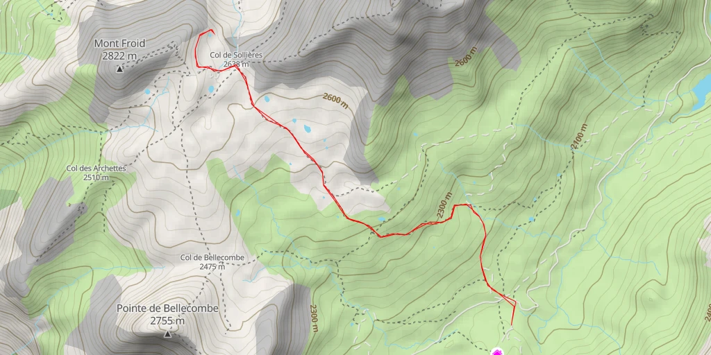 Map of the trail for Sentier du Vallon de Montfroid