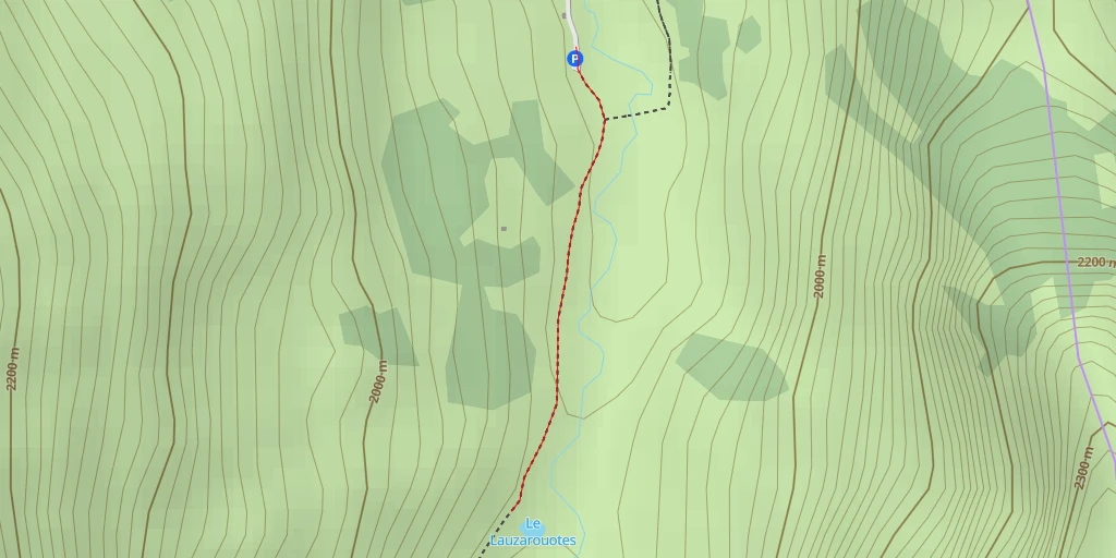 Map of the trail for Le Lauzarouotes