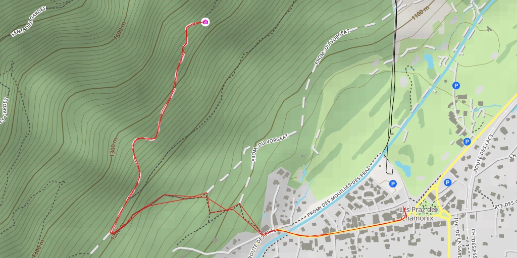 Map of the trail for La Floria