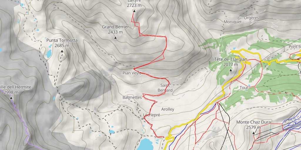 Map of the trail for Laityre