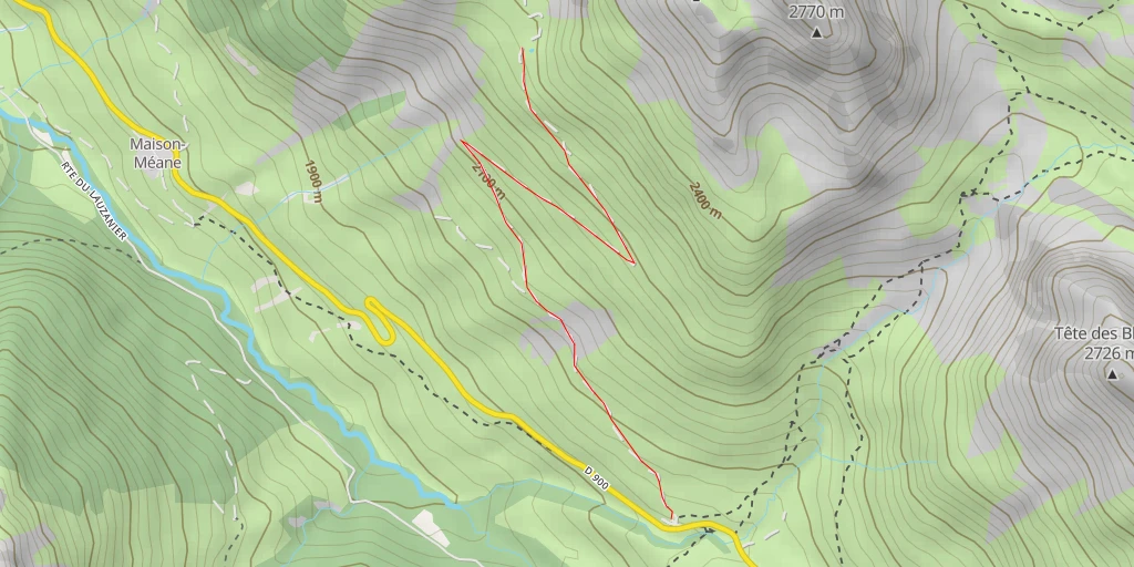 Map of the trail for Route de la Madeleine - Val-d'Oronaye