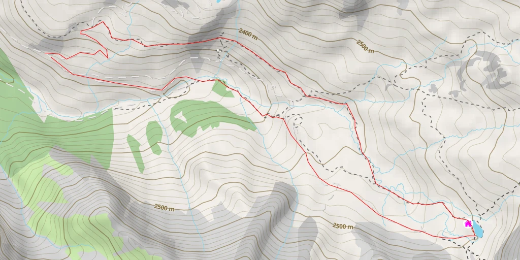 Map of the trail for Lac de la Blanche