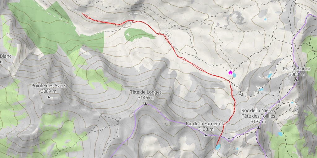 Map of the trail for Lac de la Noire