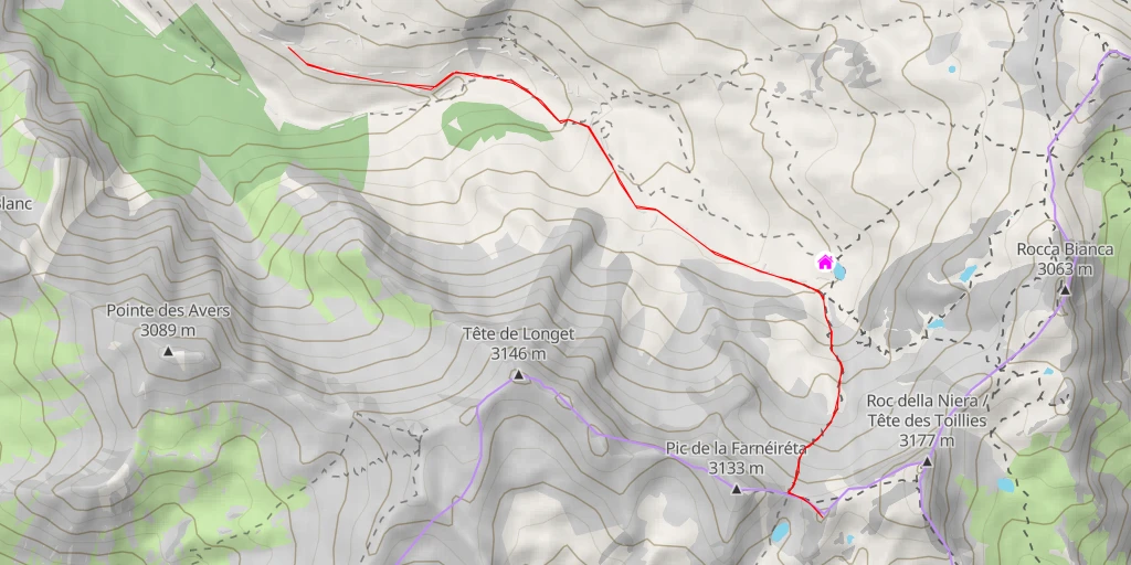 Map of the trail for La Petite Tête Noire