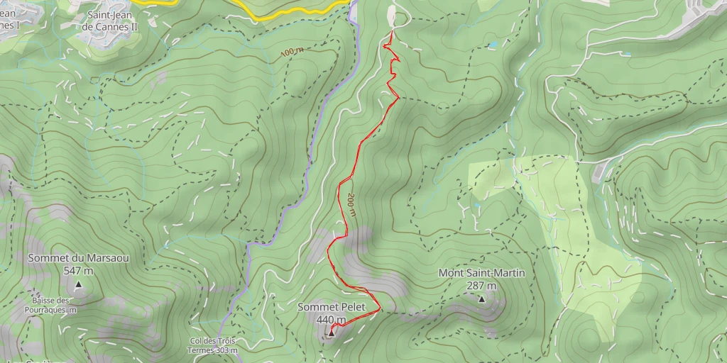 Map of the trail for Sommet Pelet