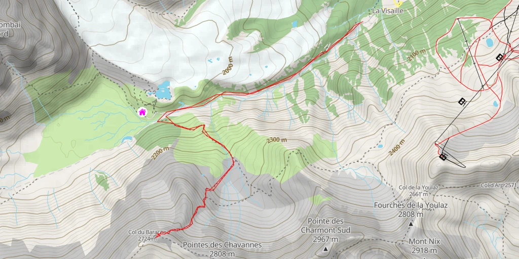 Map of the trail for Sentiero Mont Fortin - Colle di Youla