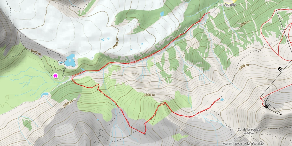 Map of the trail for Lac des Vesses