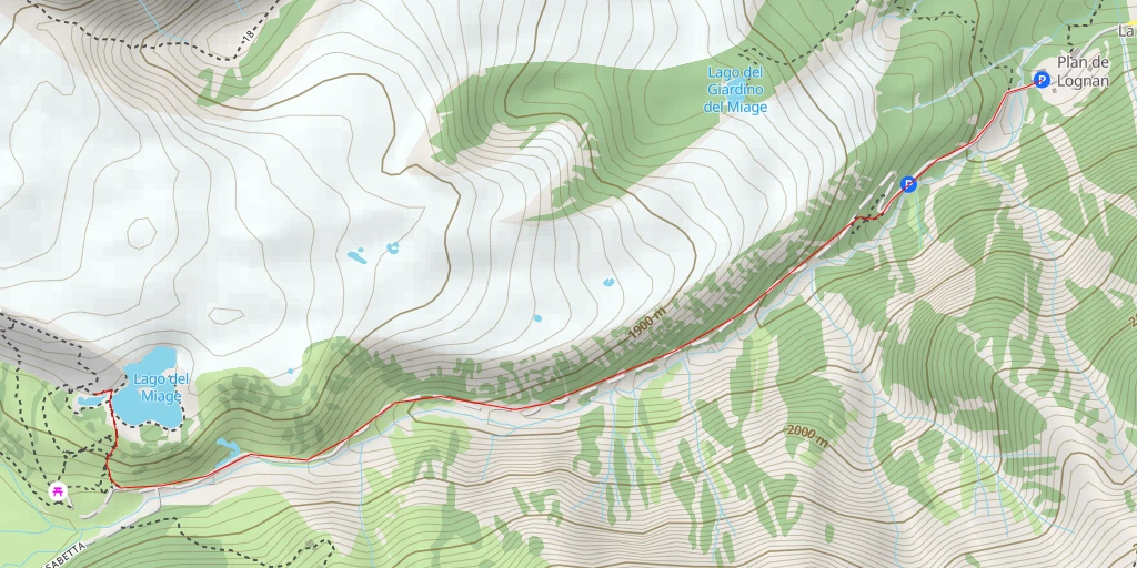 Map of the trail for Lungolago Miage - Lungolago Miage