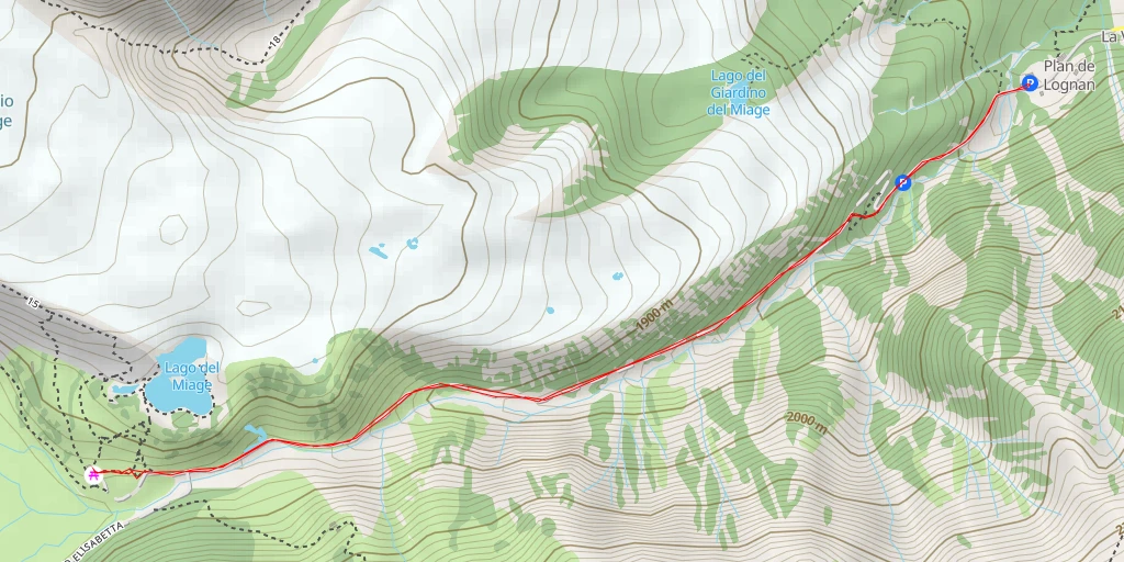 Map of the trail for Rifugio Combal