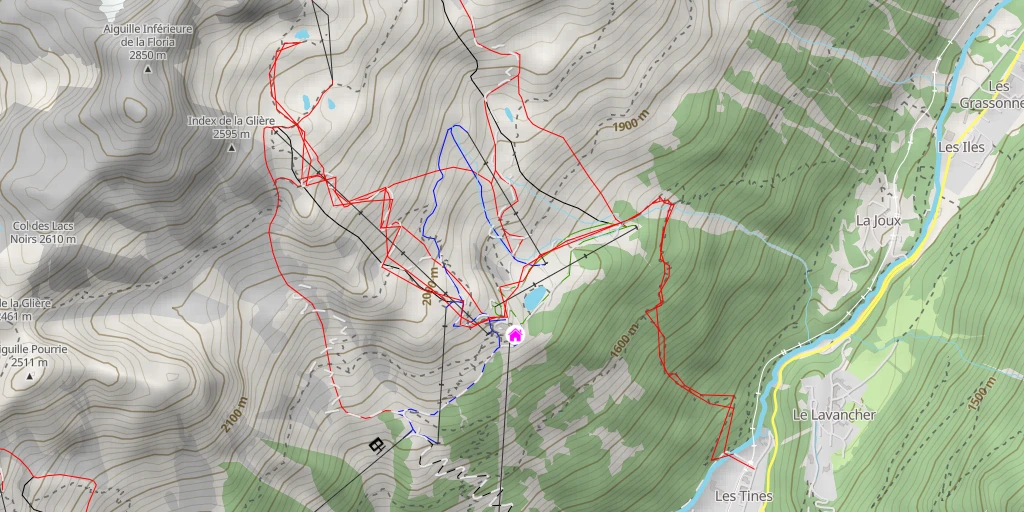 Carte de l'itinéraire :  Floria - Retour Via Ferrata