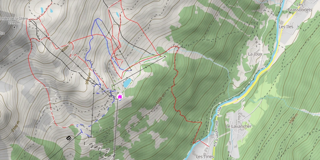 Map of the trail for Lac de la Flégère