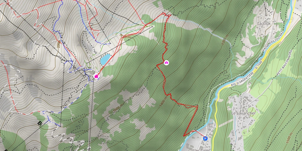 Map of the trail for La Flégère