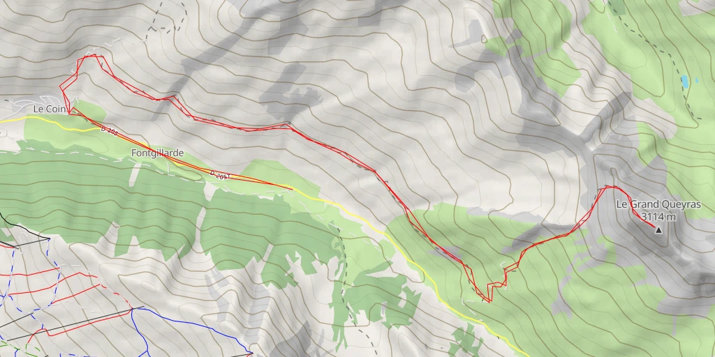 Map of the trail for Le Grand Queyras