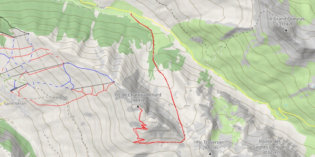 Map of the trail for Pic de Château Renard