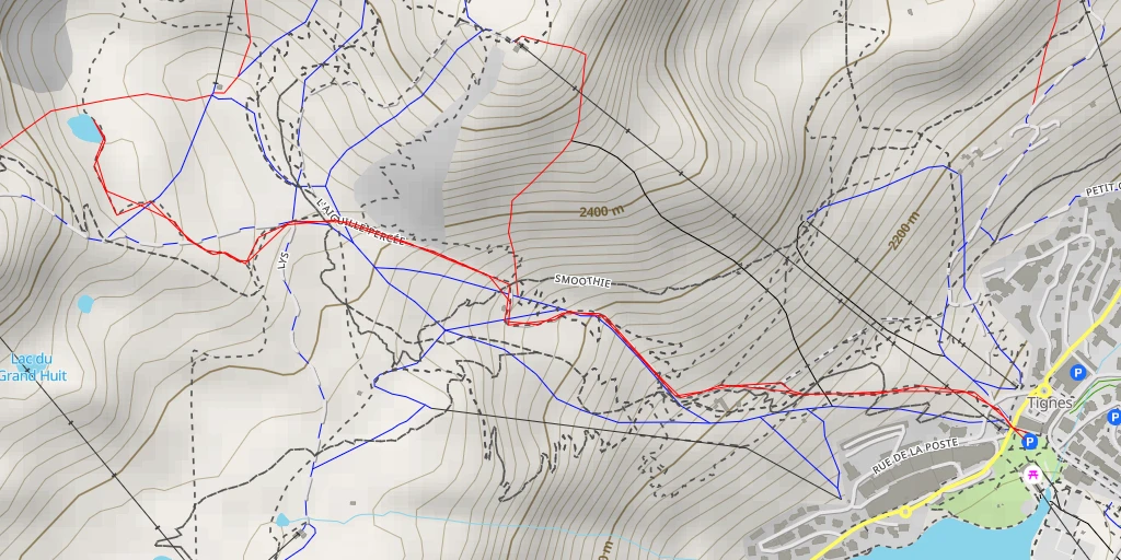 Map of the trail for Aiguille Percée - Easyride