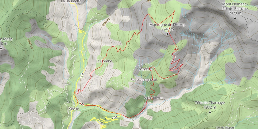 Map of the trail for Montagne de l'Estrop