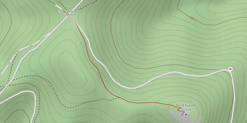 Map of the trail for Pic d'Aurelle