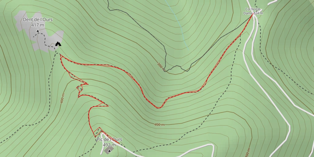 Map of the trail for Pic de l'Ours