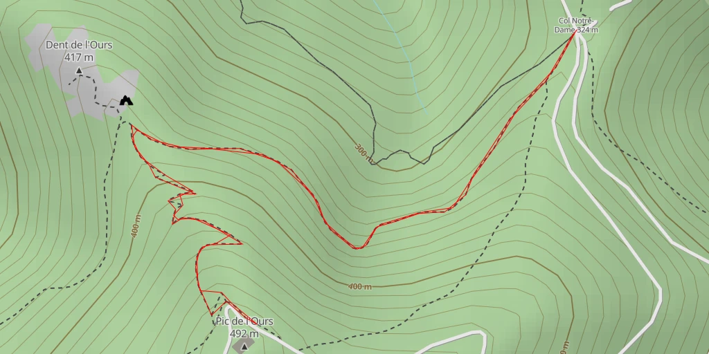 Map of the trail for Pic de l'Ours