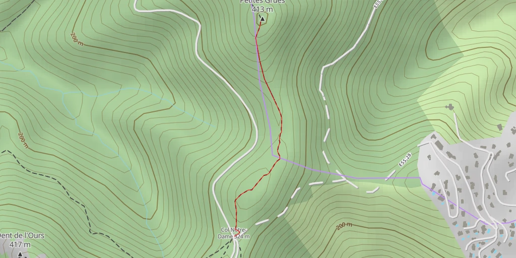 Map of the trail for Sommet des Petites Grues