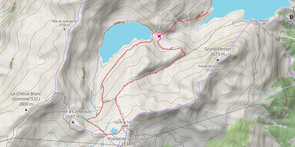 Carte de l'itinéraire :  Traces des dinosaures-Col de la Terrasse