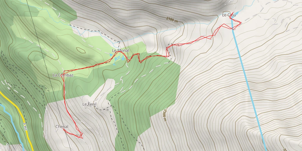 Map of the trail for Le Clou - L'Aiguille