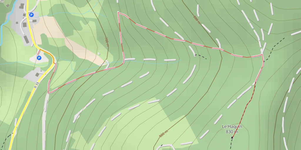 Carte de l'itinéraire :  Le Haquin