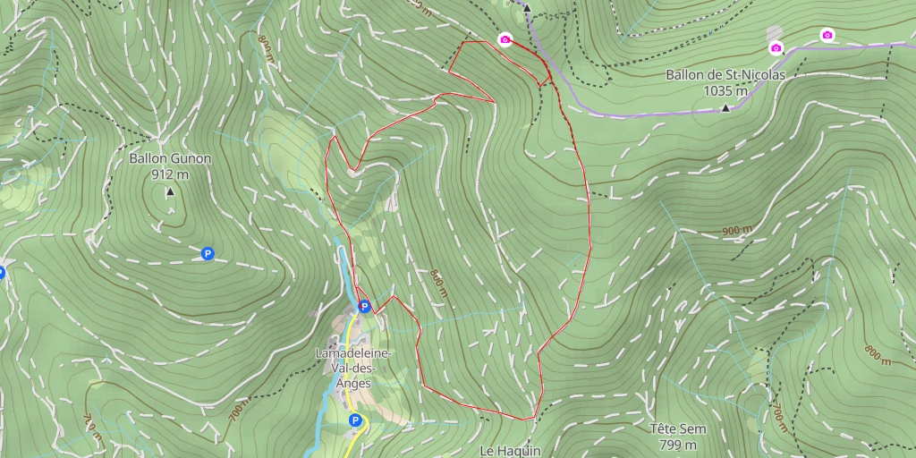 Carte de l'itinéraire :  Refuge De Baerenkopf - Lamadeleine-Val-des-Anges